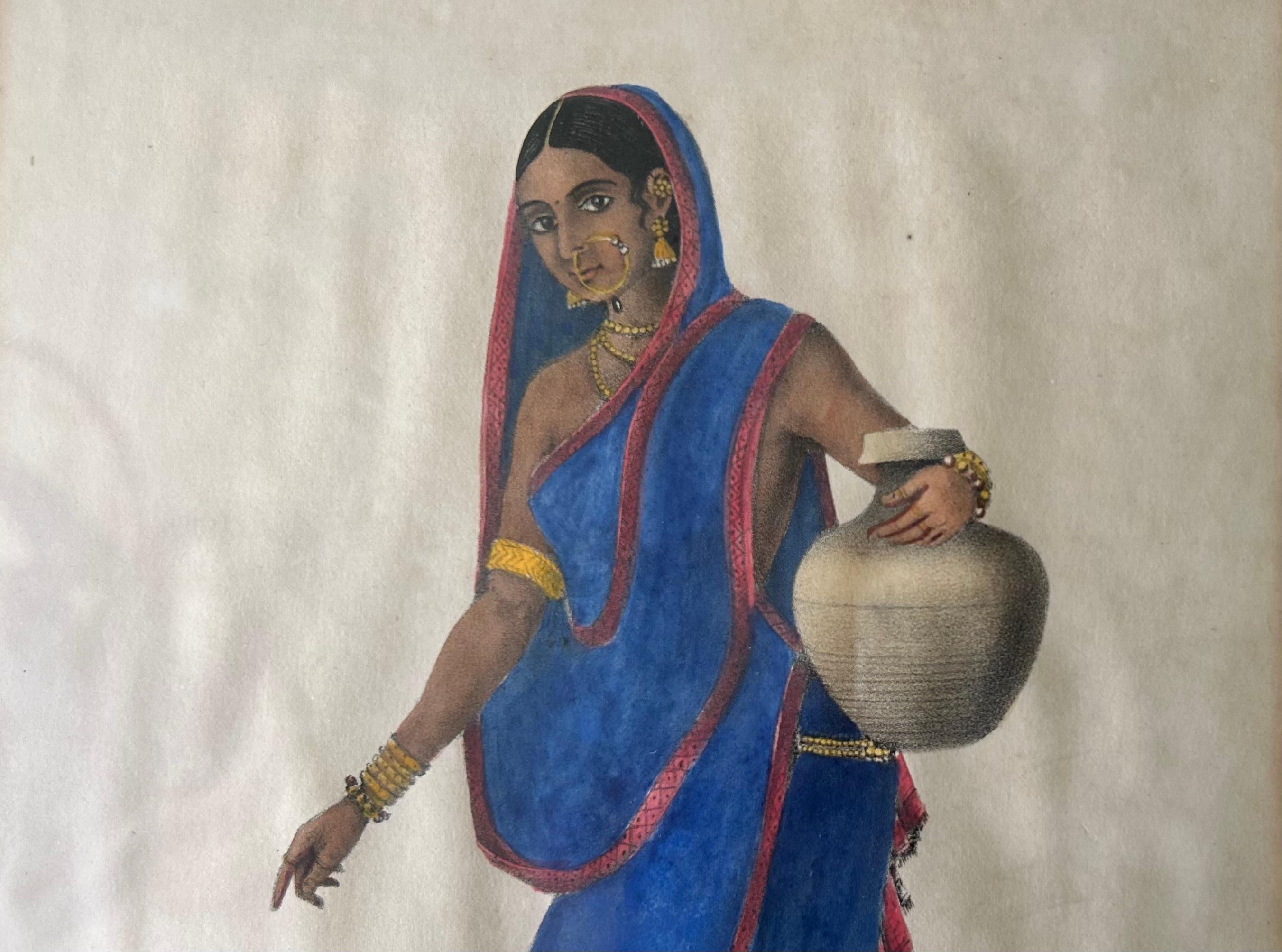 India early 19th century hand coloured Lithographs Rare Fanny Parks For Sale 5