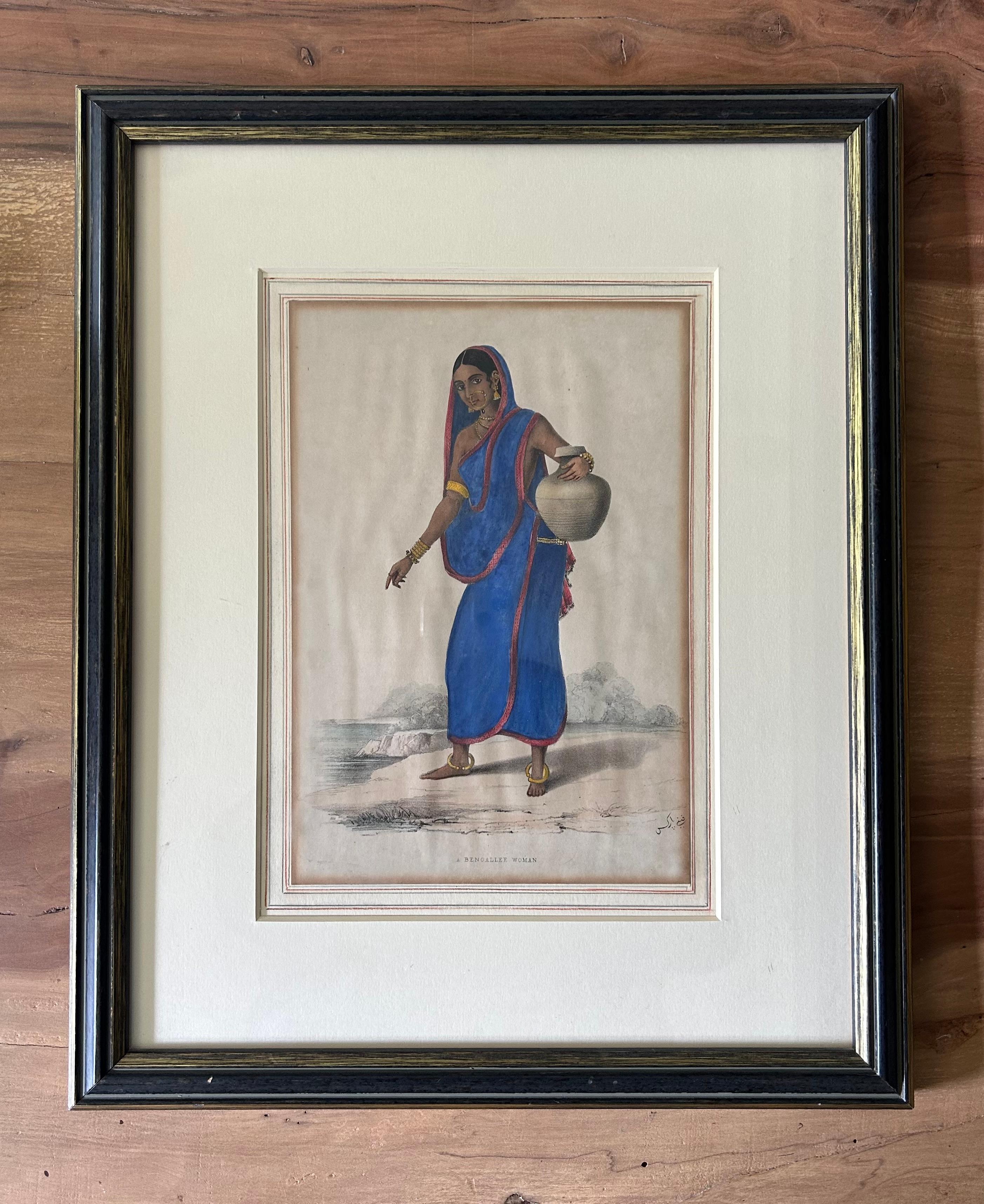 India early 19th century hand coloured Lithographs Rare Fanny Parks For Sale 7
