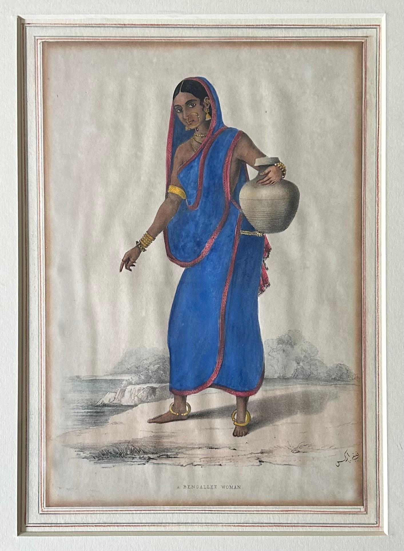 India early 19th century hand coloured Lithographs Rare Fanny Parks For Sale 8