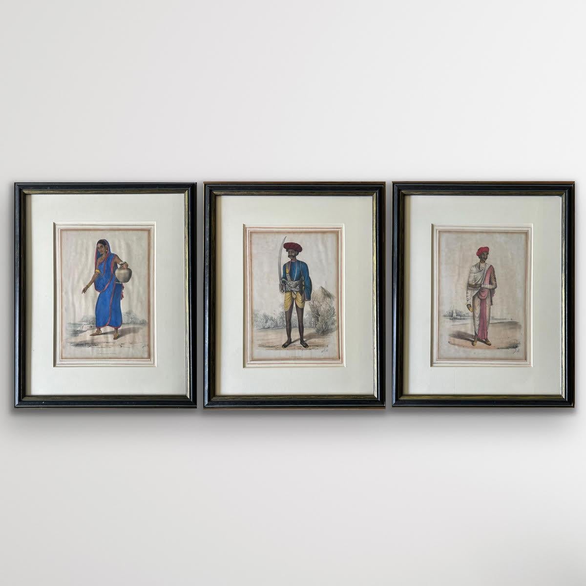 
Three hand-coloured lithographs from:

Fanny Parks (1794-1875)
Wanderings of a Pilgrim, in search of The Picturesque, During four and twenty years in the East with, Revelations of Life in the Zenna
By
فاني پارکس
Each:Frame Size: 43 x 35 cm
Image