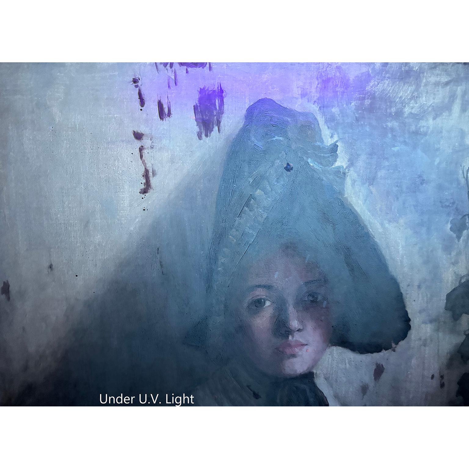 Fanny Sugars (britannique, 1856-1933) Huile sur toile Une jeune fille debout portant un bonnet en vente 5