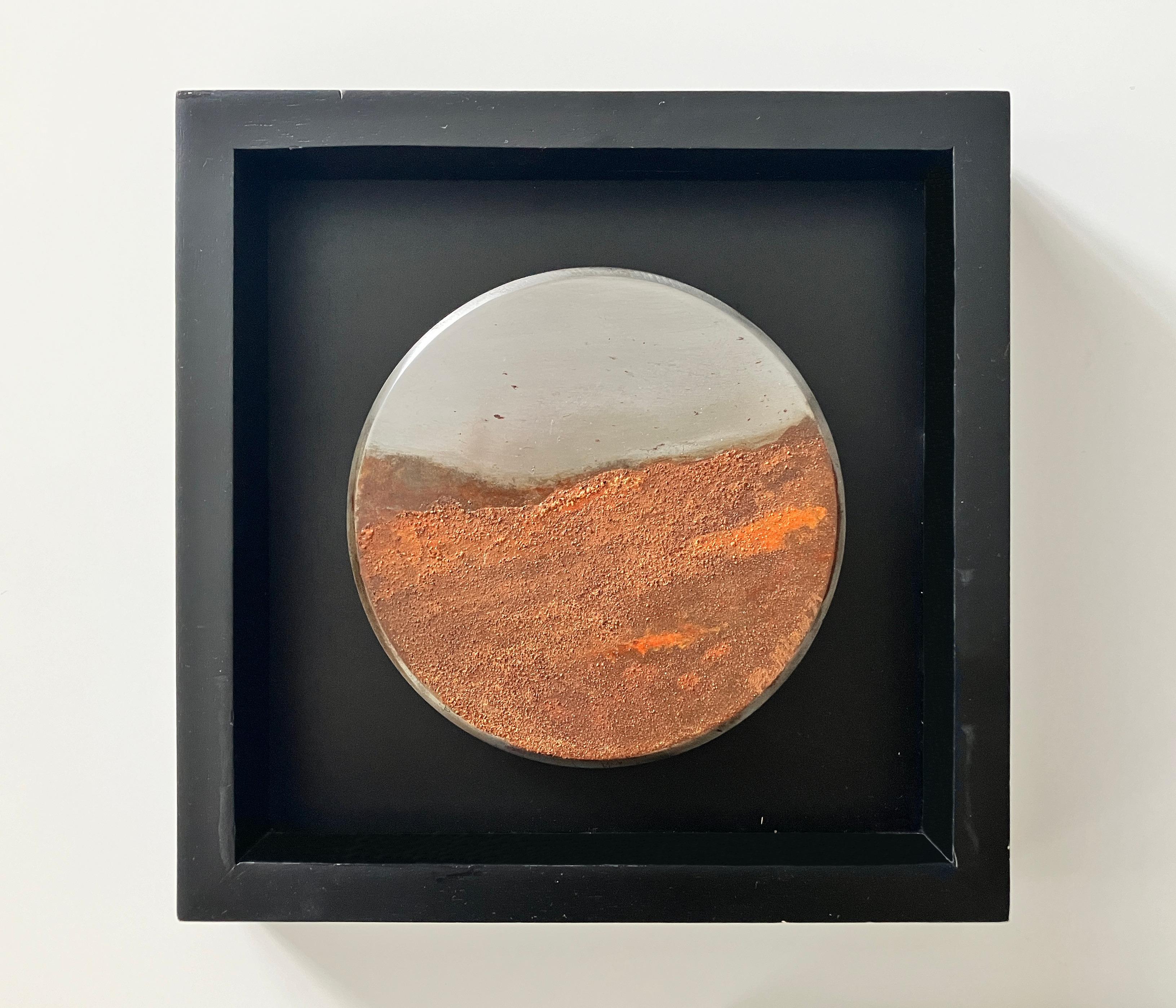 Fanny Finkelman Abstract Painting - Atacama Abstract Landscape Sculpture in Steel and Wood
