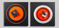 Assembleur Naranja N°1 et N°2. Sculpture murale abstraite en techniques mixtes