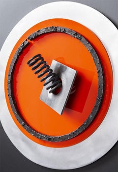 Assembler Naranja N°1. Abstract Mixed Media Wall Sculpture