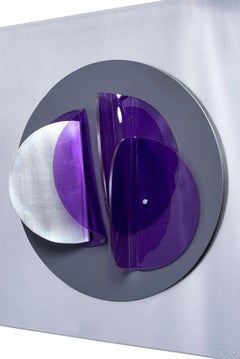 Assembler Violeta N°2. Abstract Mixed Media Wall Sculpture