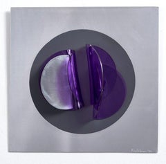 Assembler Violeta N°2. Abstract Mixed Media Wall Sculpture