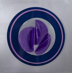 Trebol Indigo,  Abstract Mixed Media Wall Sculpture