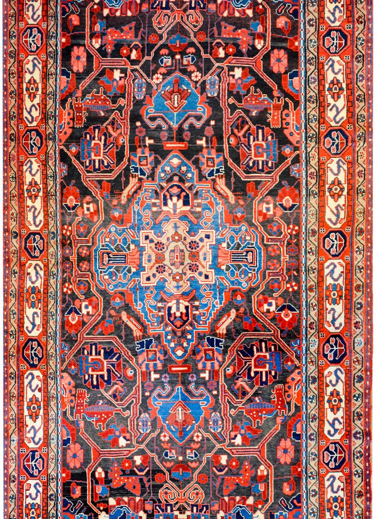 Fanstastic Vintage Persian Mezlaghan Rug For Sale at 1stDibs