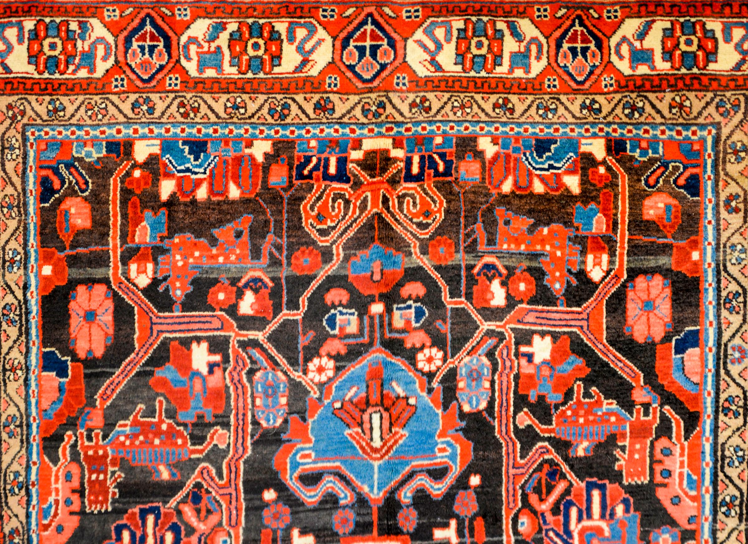 Late 20th Century Fanstastic Vintage Persian Mezlaghan Rug For Sale