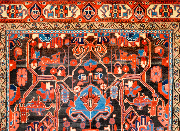 Fanstastic Vintage Persian Mezlaghan Rug For Sale at 1stDibs
