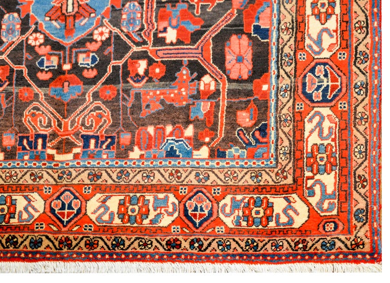 Fanstastic Vintage Persian Mezlaghan Rug For Sale at 1stDibs