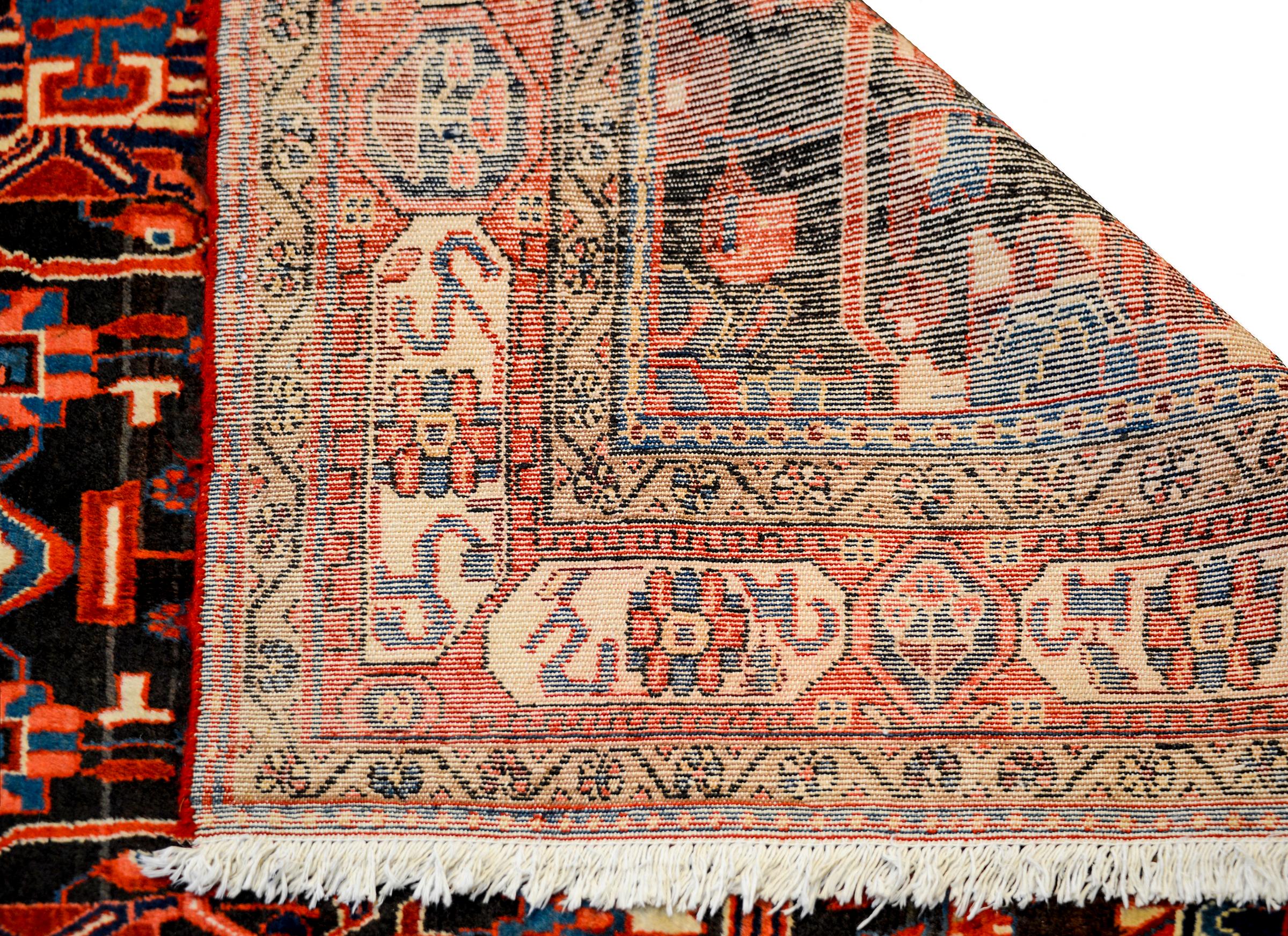 Fanstastic Vintage Persian Mezlaghan Rug For Sale 2