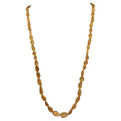 Fanta Spessartite Garnet Tumble Beaded Necklace Natural Gemstone