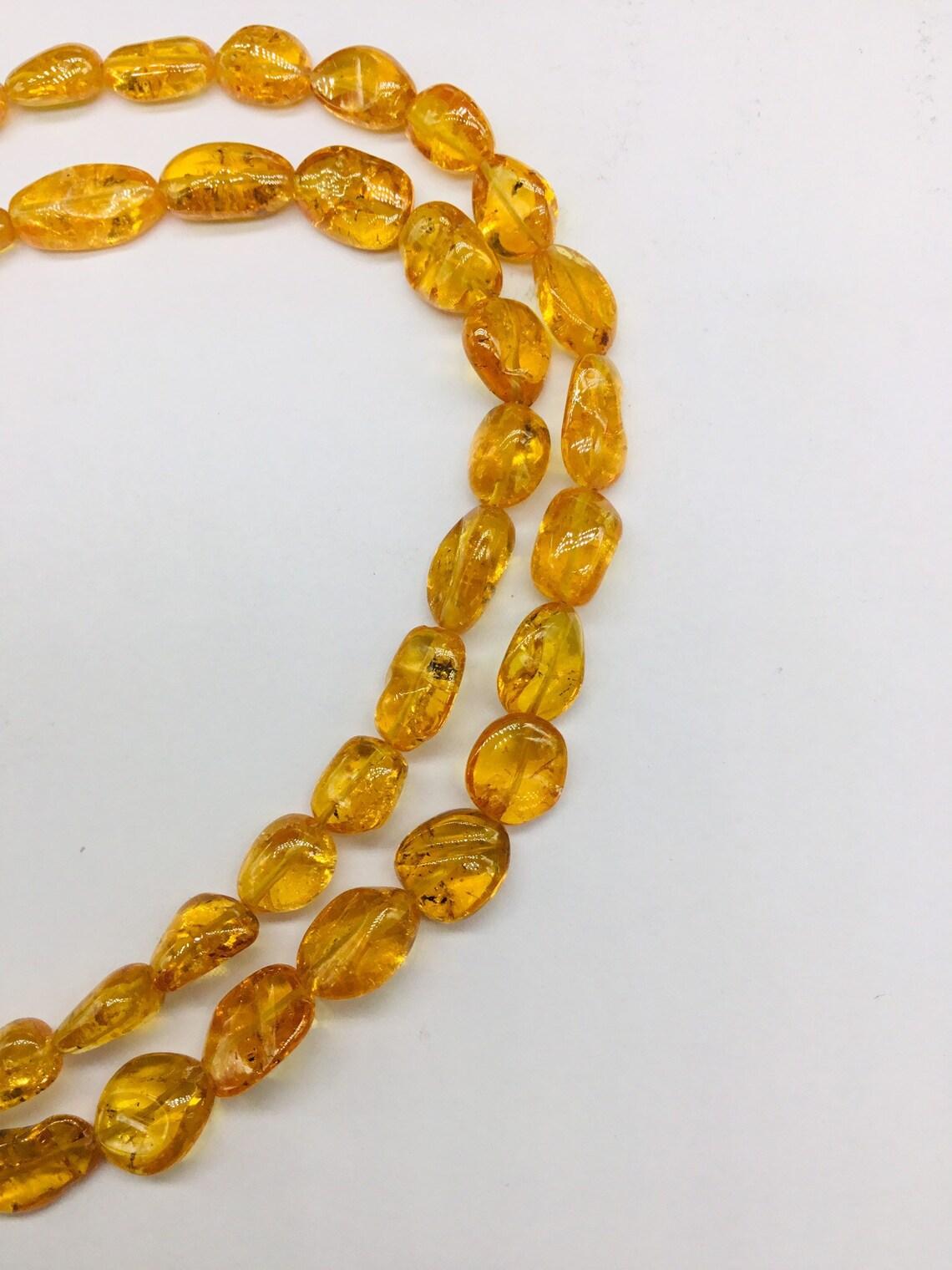 Fanta Spessartin Granat Tumble Perlenkette Natürlicher Edelstein für Damen oder Herren im Angebot
