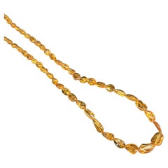 Fanta Spessartite Garnet Tumble Beaded Necklace Natural Gemstone