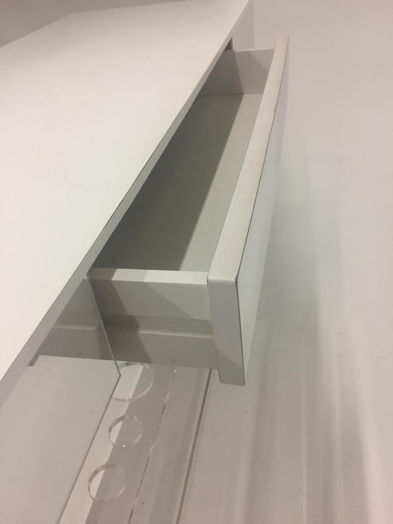 Fantabulous Lucite and Mirrored Bar with Matching Bar Stools at 1stDibs