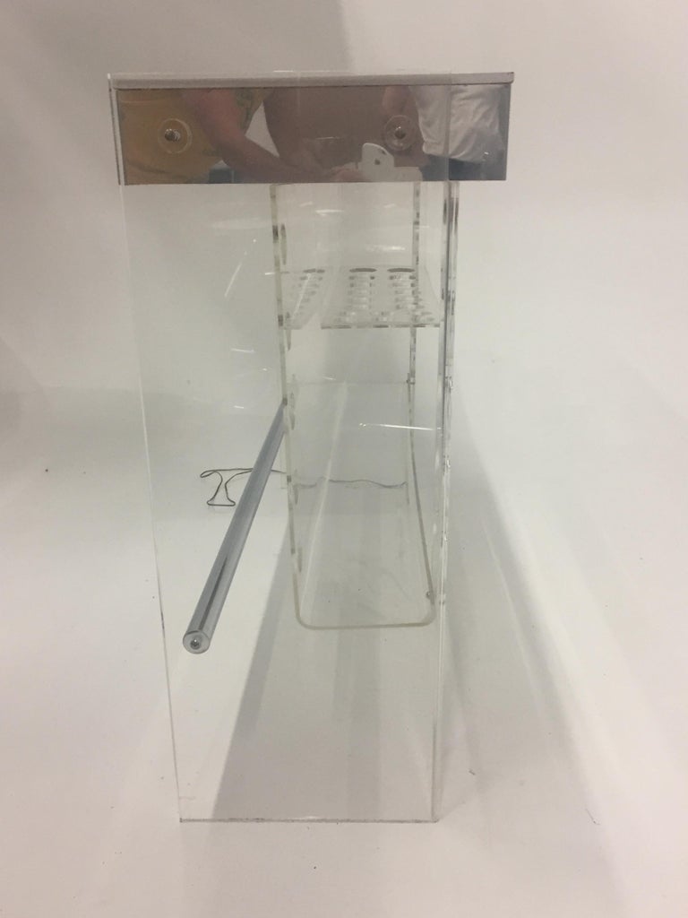 Fantabulous Lucite and Mirrored Bar with Matching Bar Stools at 1stDibs