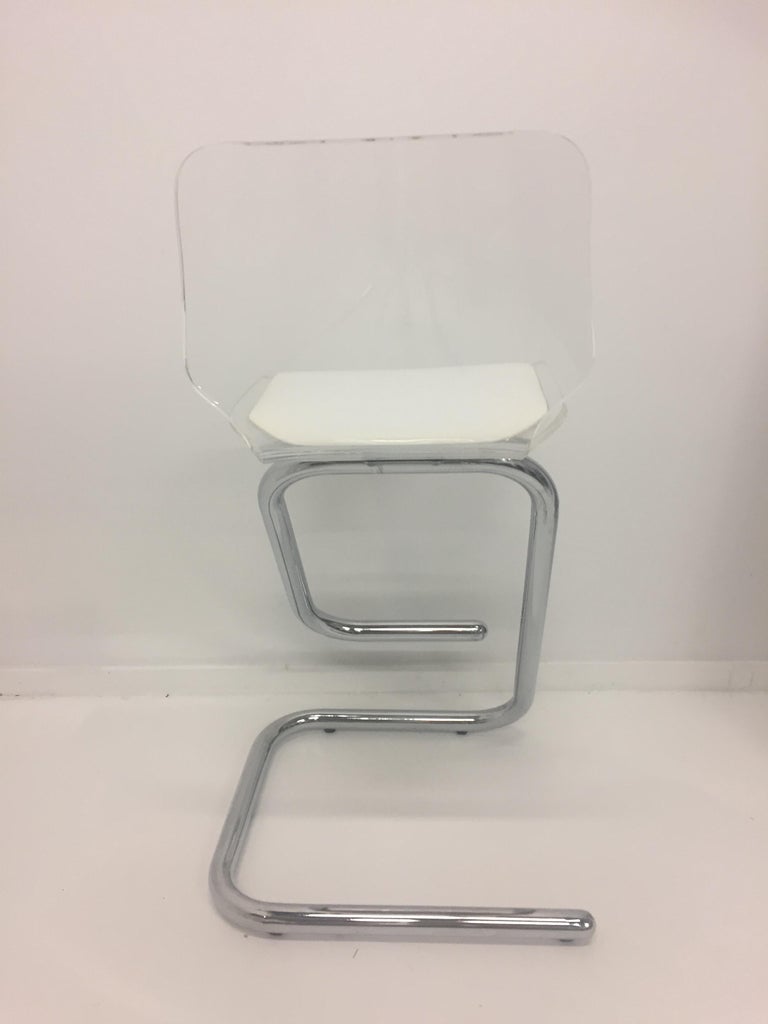 Fantabulous Lucite and Mirrored Bar with Matching Bar Stools at 1stDibs