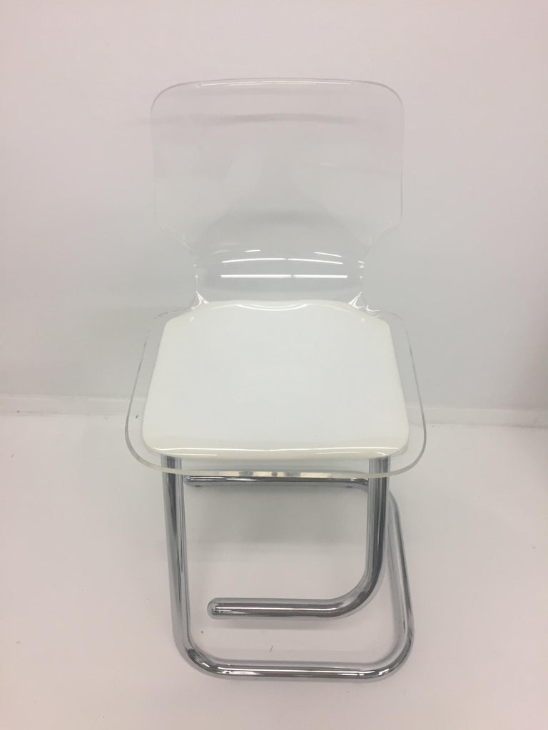 Fantabulous Lucite and Mirrored Bar with Matching Bar Stools at 1stDibs
