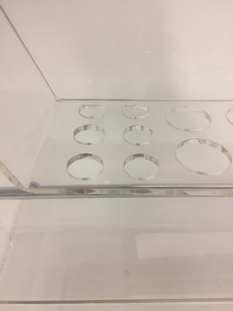 Fantabulous Lucite and Mirrored Bar with Matching Bar Stools at 1stDibs