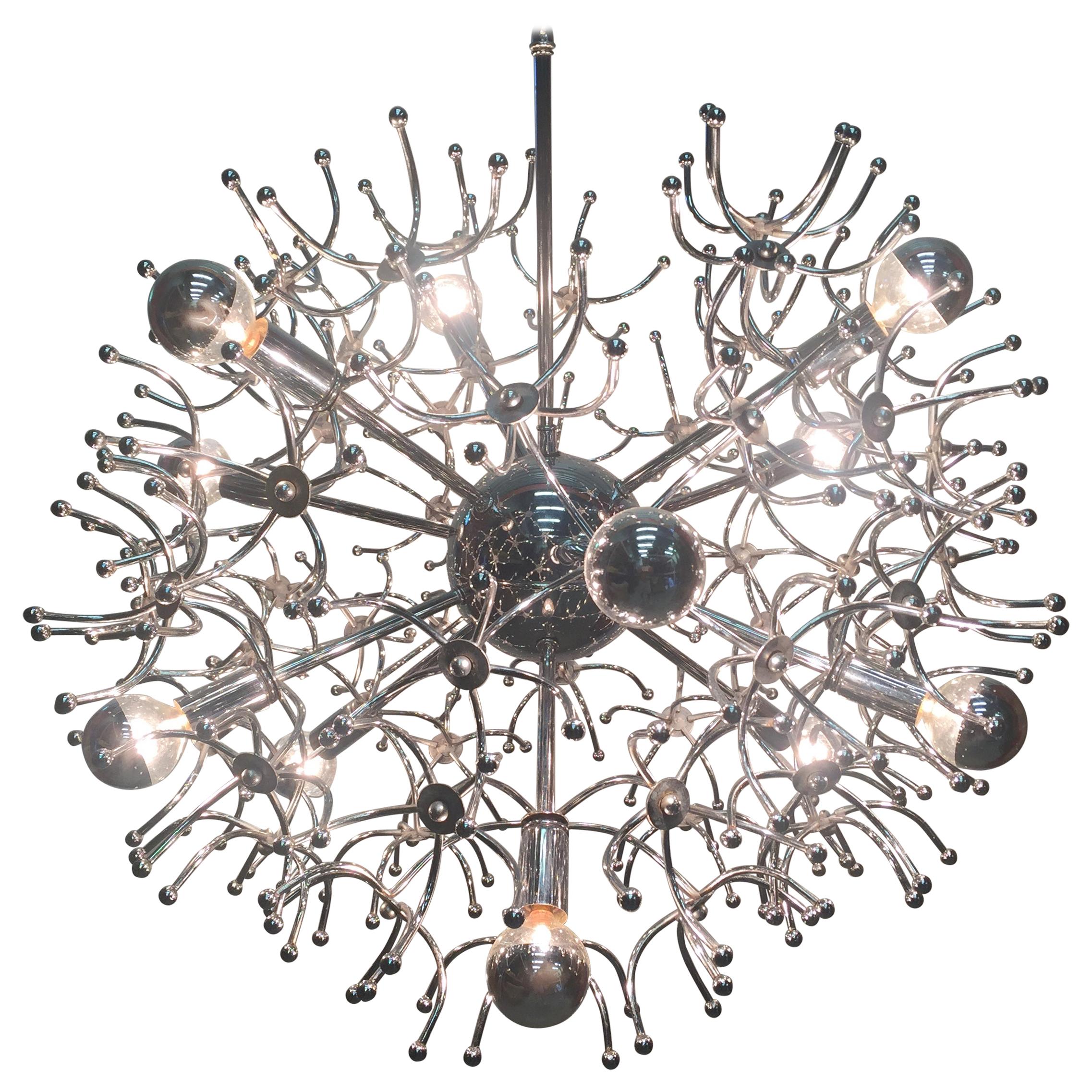 Fantabulous mehrarmiger Sputnik-Chrom-Kronleuchter, Vintage im Angebot