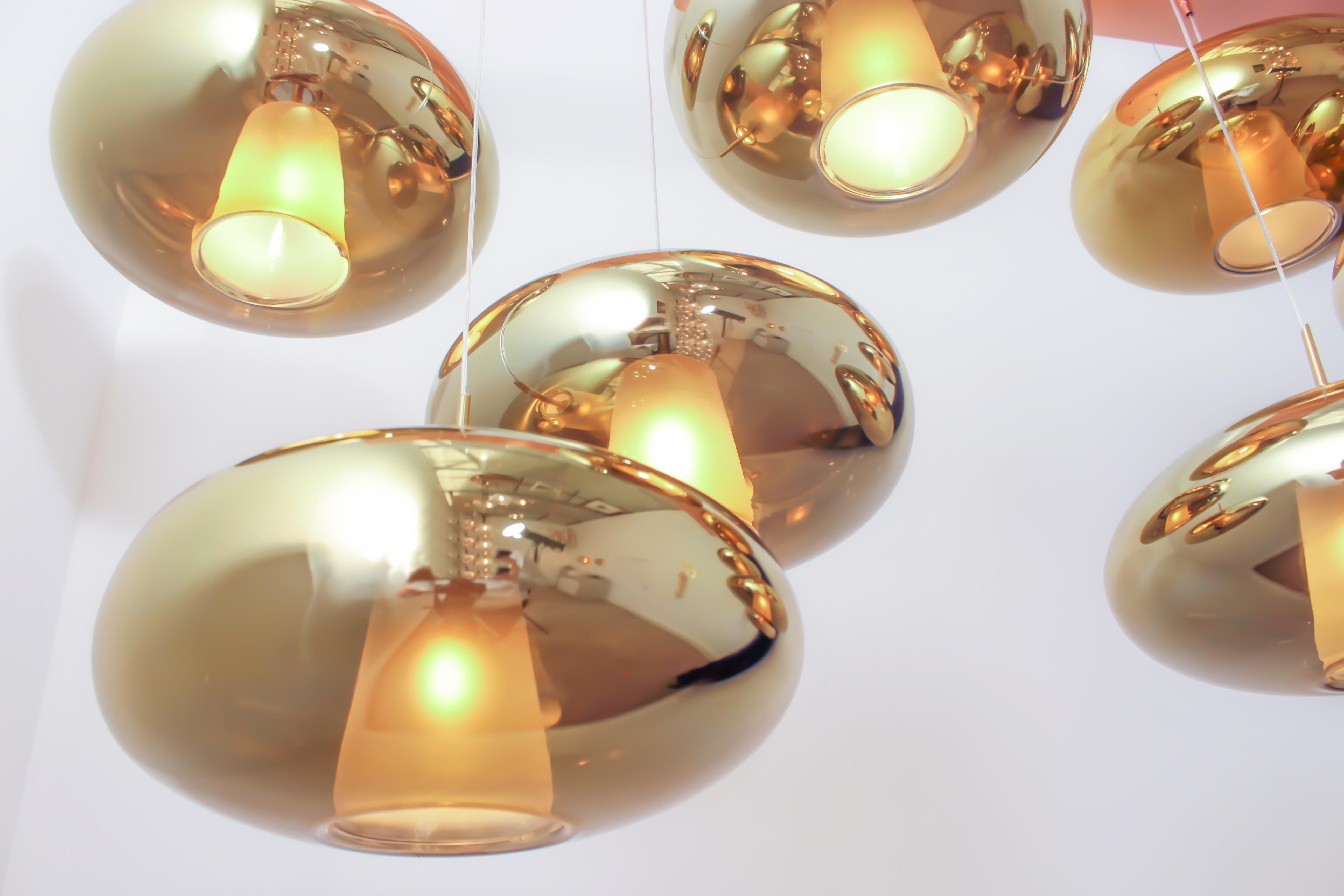 Contemporary Fantasia Extra Pendant Light in Gold by Concept Verre For Sale