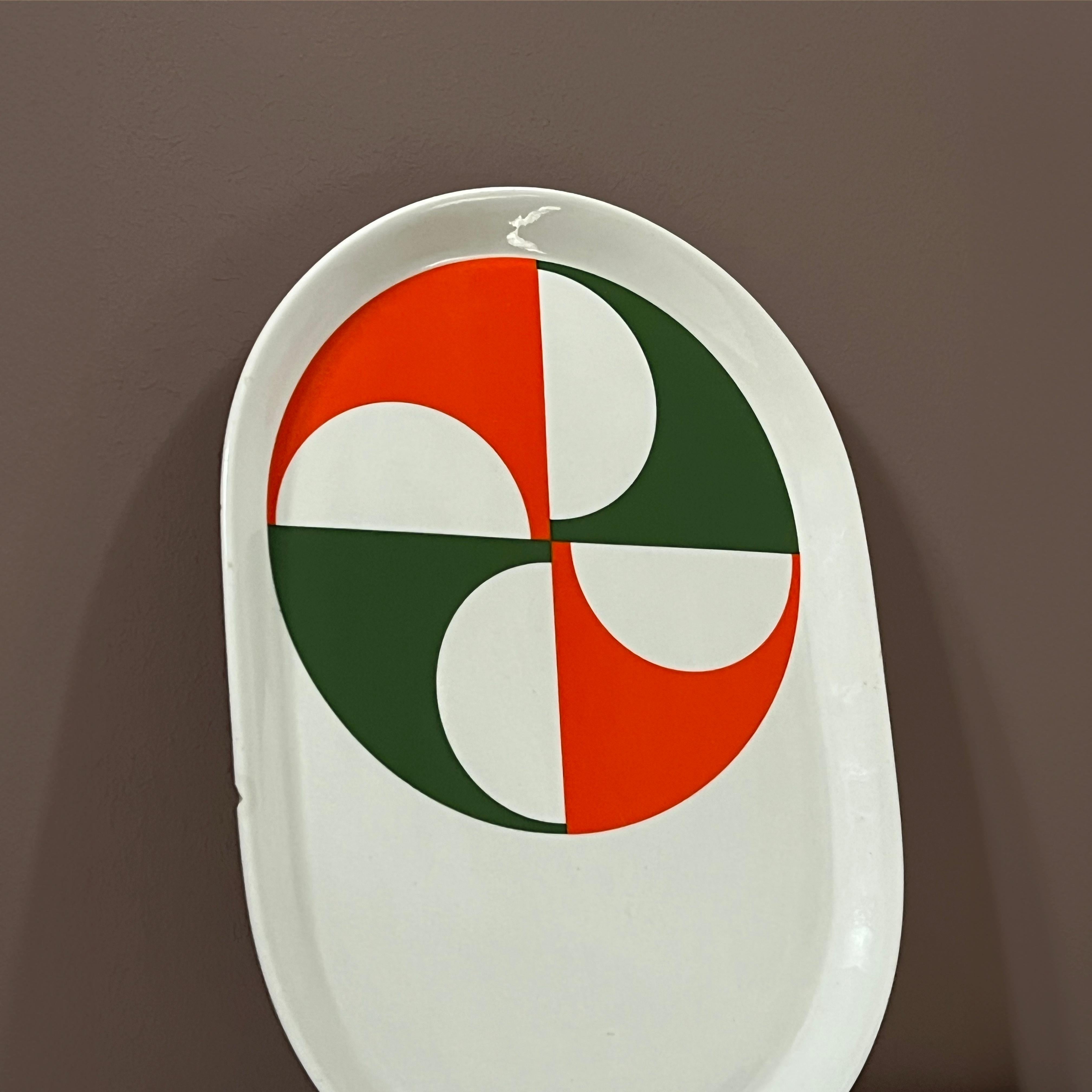 Servierteller „Fantasia Italiana“ von Gio Ponti für Ceramiche Franco Pozzi, 1960er Jahre im Zustand „Relativ gut“ im Angebot in Milano, IT