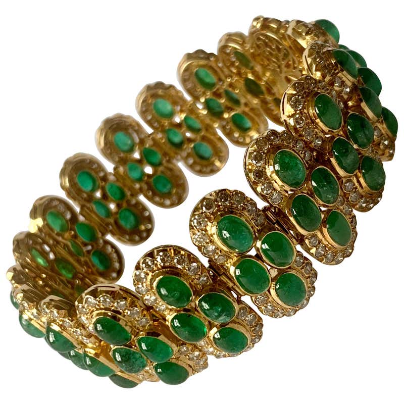 Elegant Vintage Italian 18 Karat Yellow Gold Diamond Bracelet For Sale ...