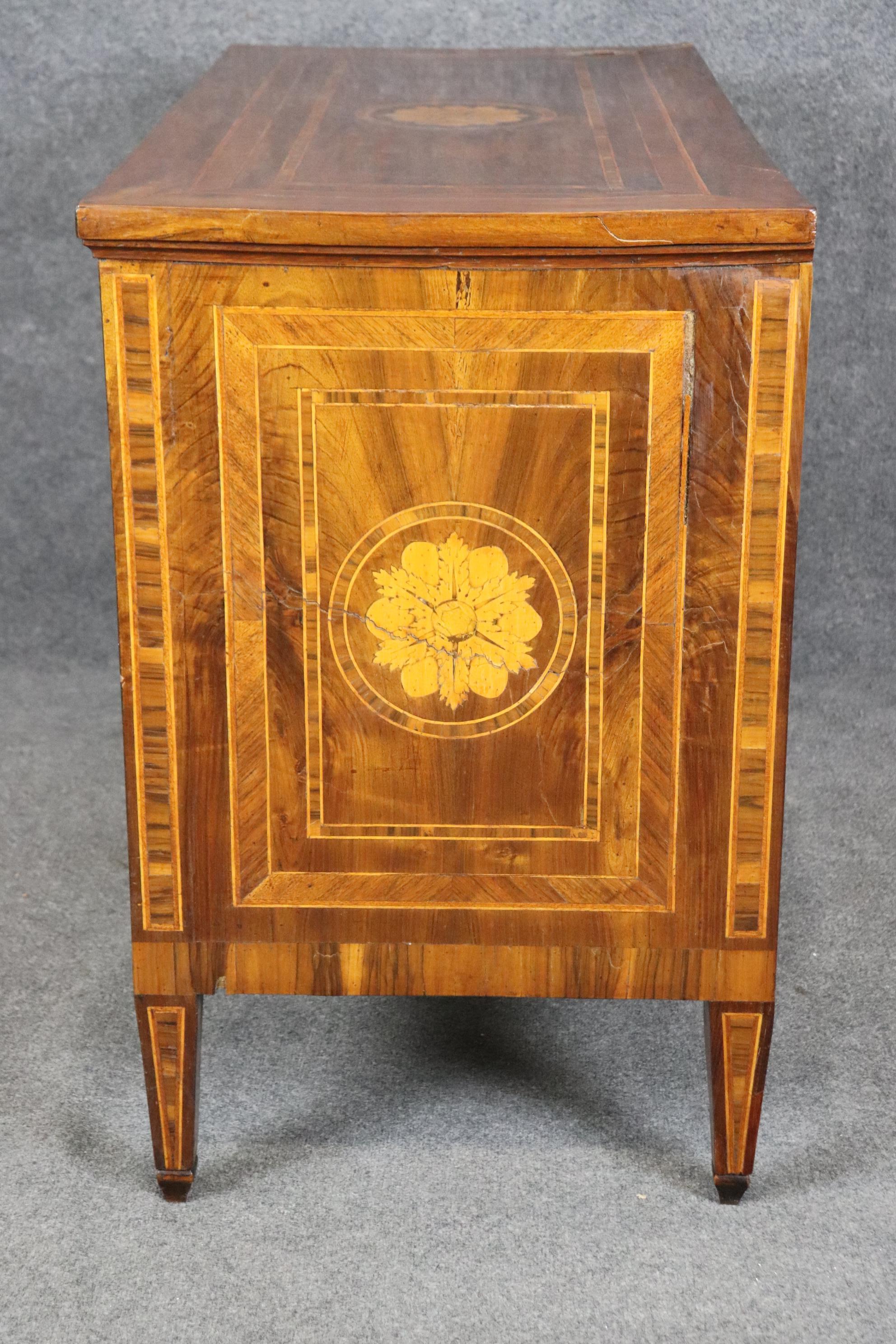 Brass Fantastic 1850s era Italian Made Formal Walnut Directoire Style Commode  For Sale