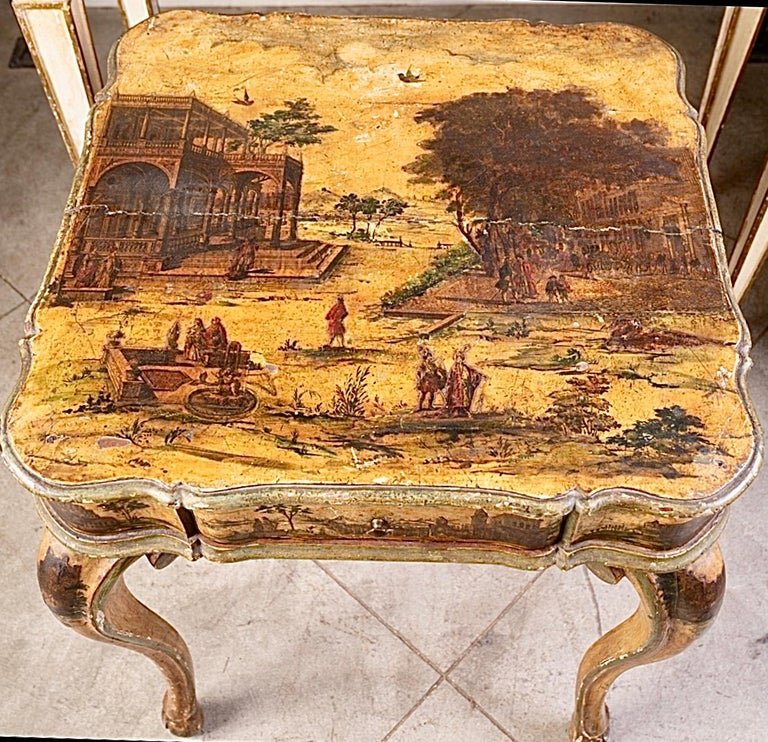 Neoclassical Fantastic 18thc Italian Arte Povera Game Table For Sale