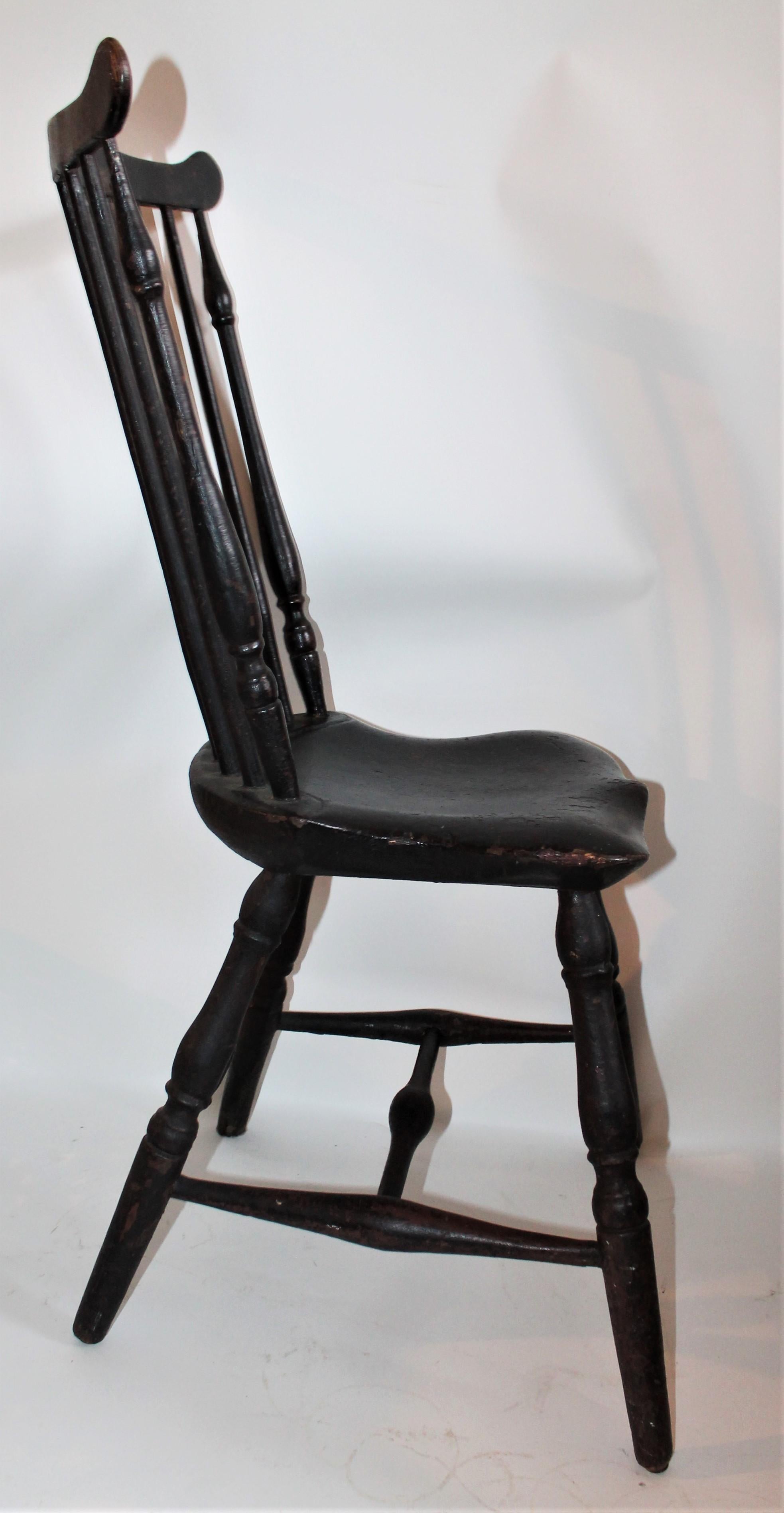 Pine Fantastic 18thc Original Painted New England Windsor Side  Chair