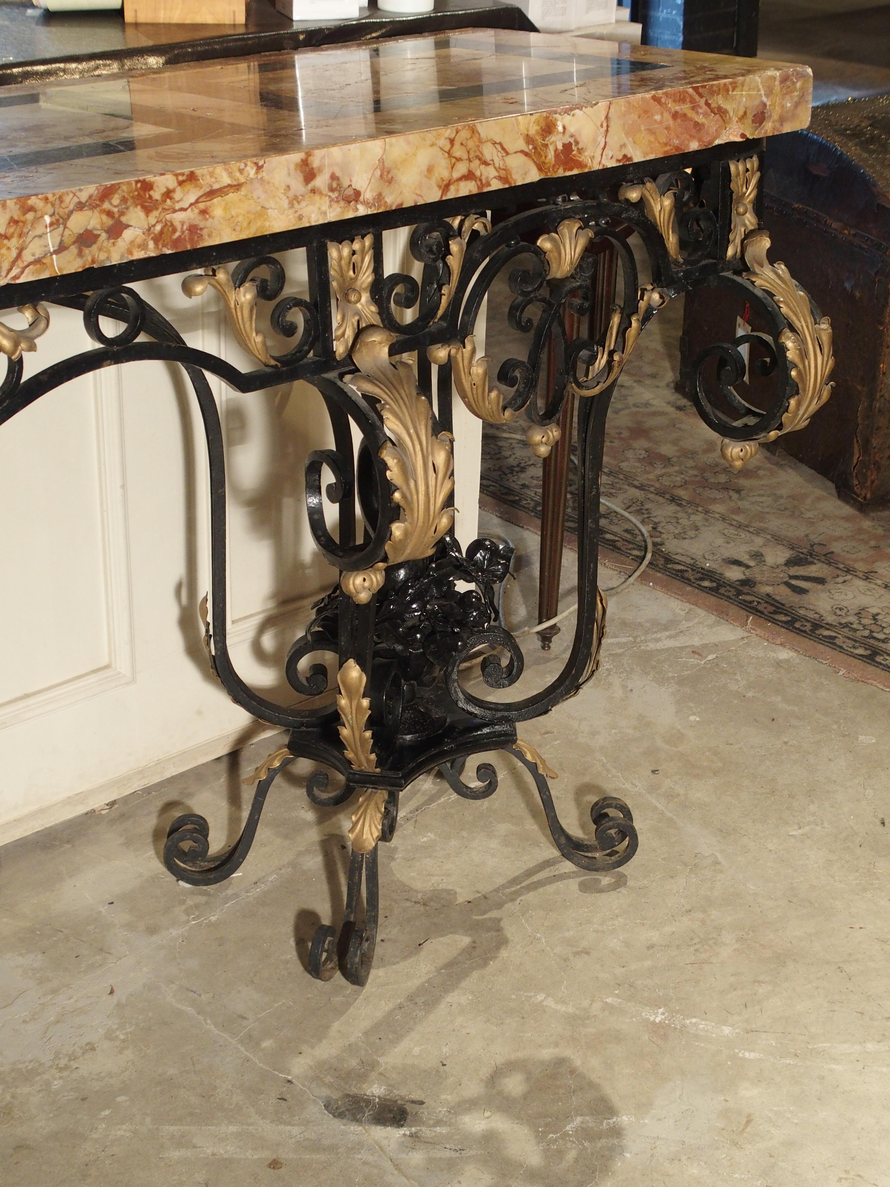 forged iron console table
