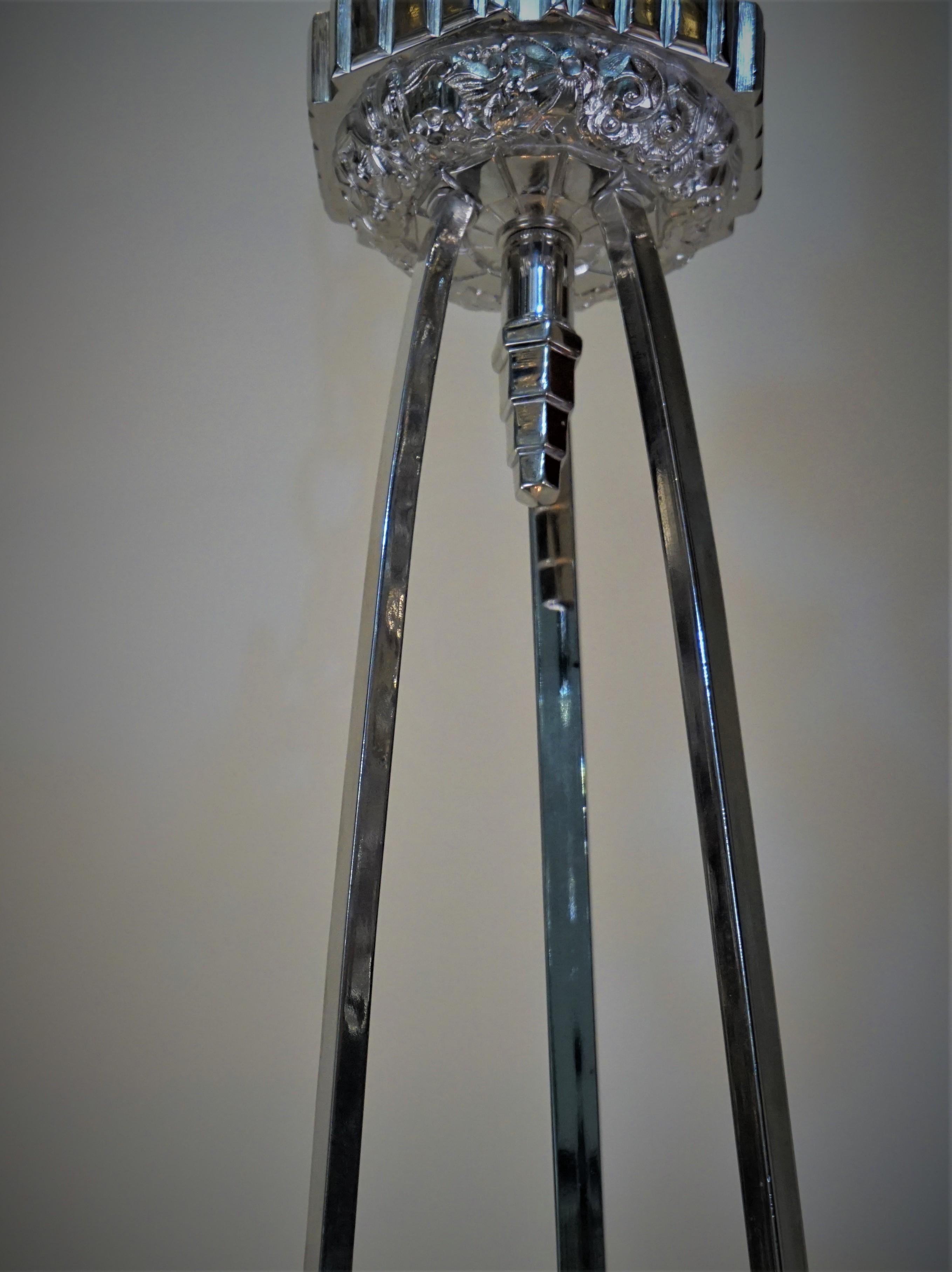 Early 20th Century Fantastic 1920s French Art Deco Chandelier by J. Robert