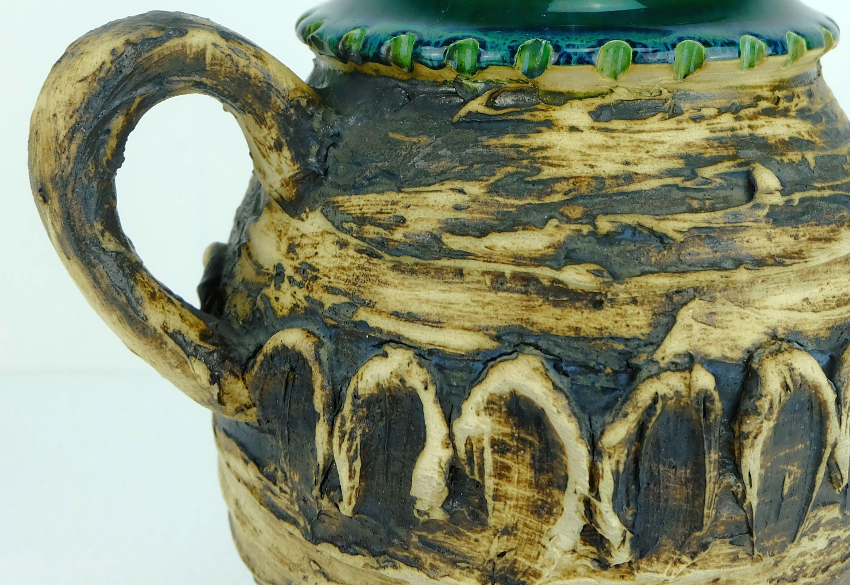 fantastico VASO carstens anni '60 con smalto grezzo eccezionale modello 29-30 A in vendita 1