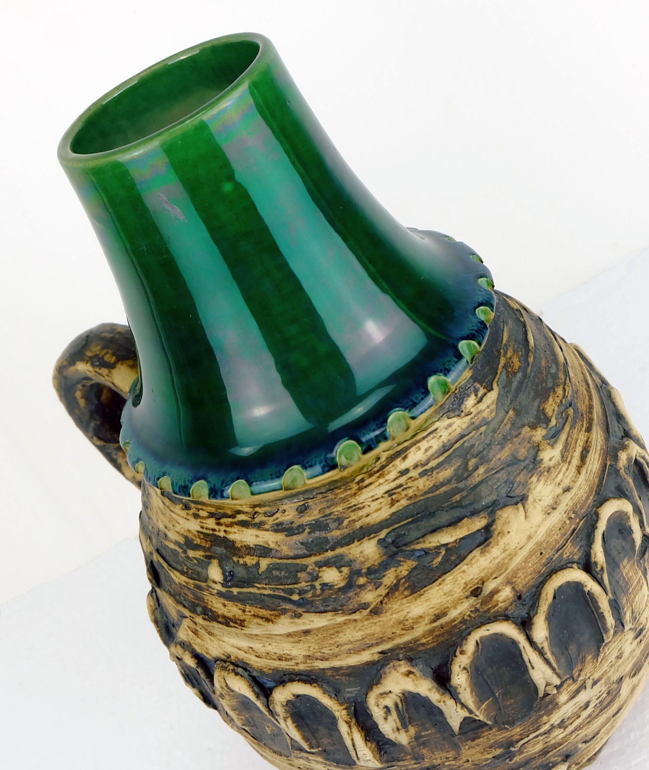 fantastico VASO carstens anni '60 con smalto grezzo eccezionale modello 29-30 A in vendita 2