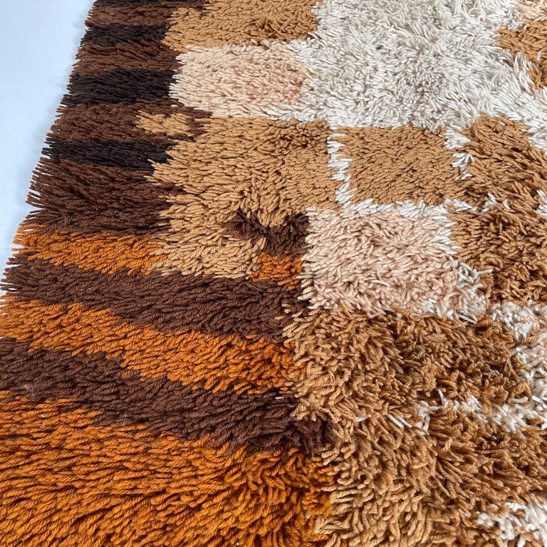 Fantastic 1970s Modernist Multi-Color High Pile Rya Rug by Desso ...
