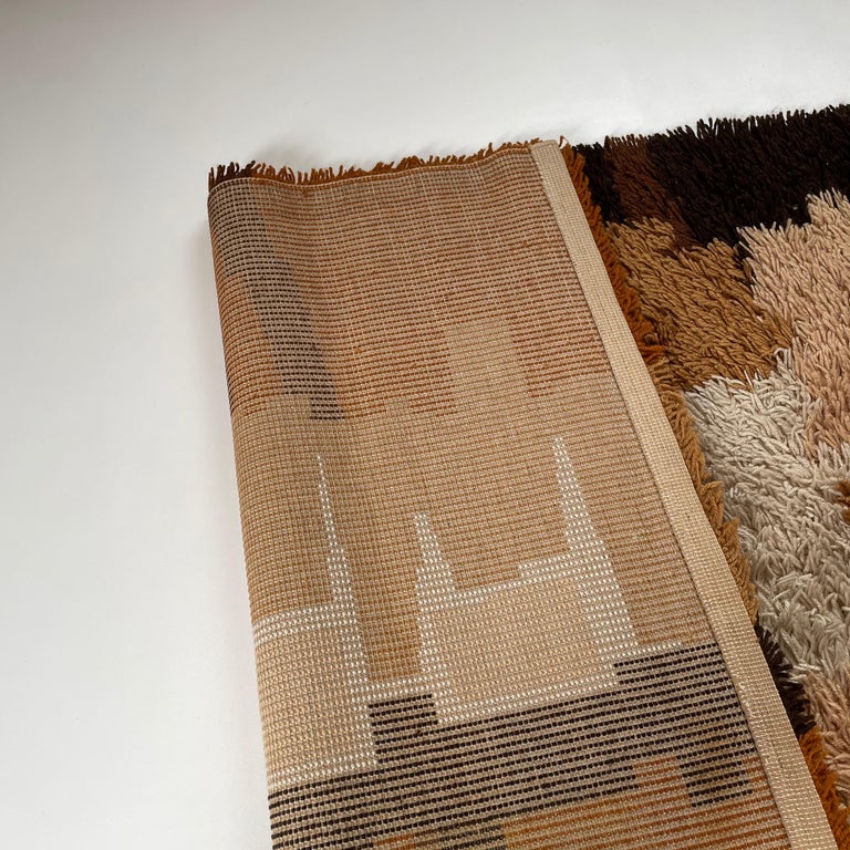 Fantastic 1970s Modernist Multi-Color High Pile Rya Rug by Desso ...