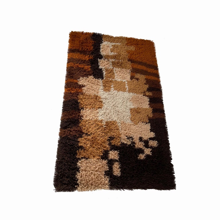 Fantastic 1970s Modernist Multi-Color High Pile Rya Rug by Desso ...