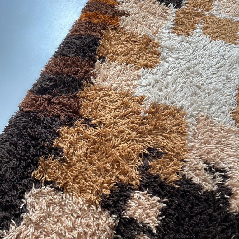 Fantastic 1970s Modernist Multi-Color High Pile Rya Rug by Desso ...