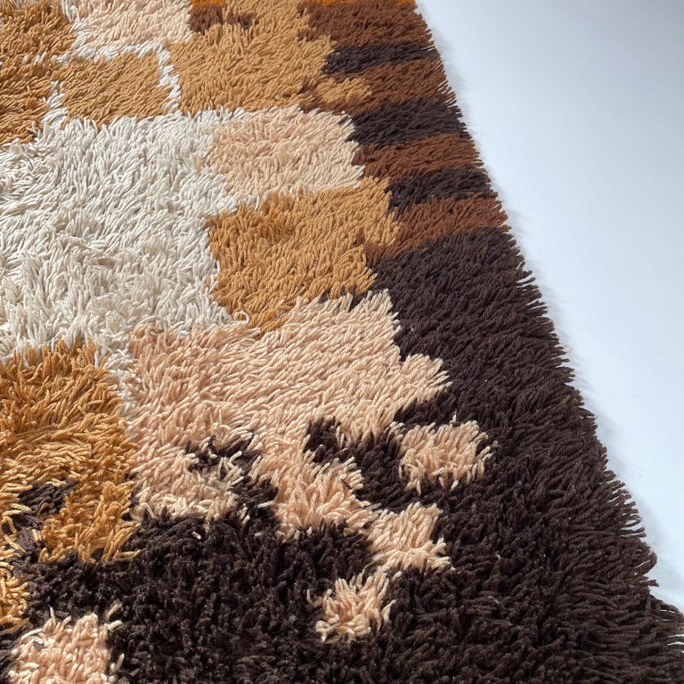 Fantastic 1970s Modernist Multi-Color High Pile Rya Rug by Desso ...