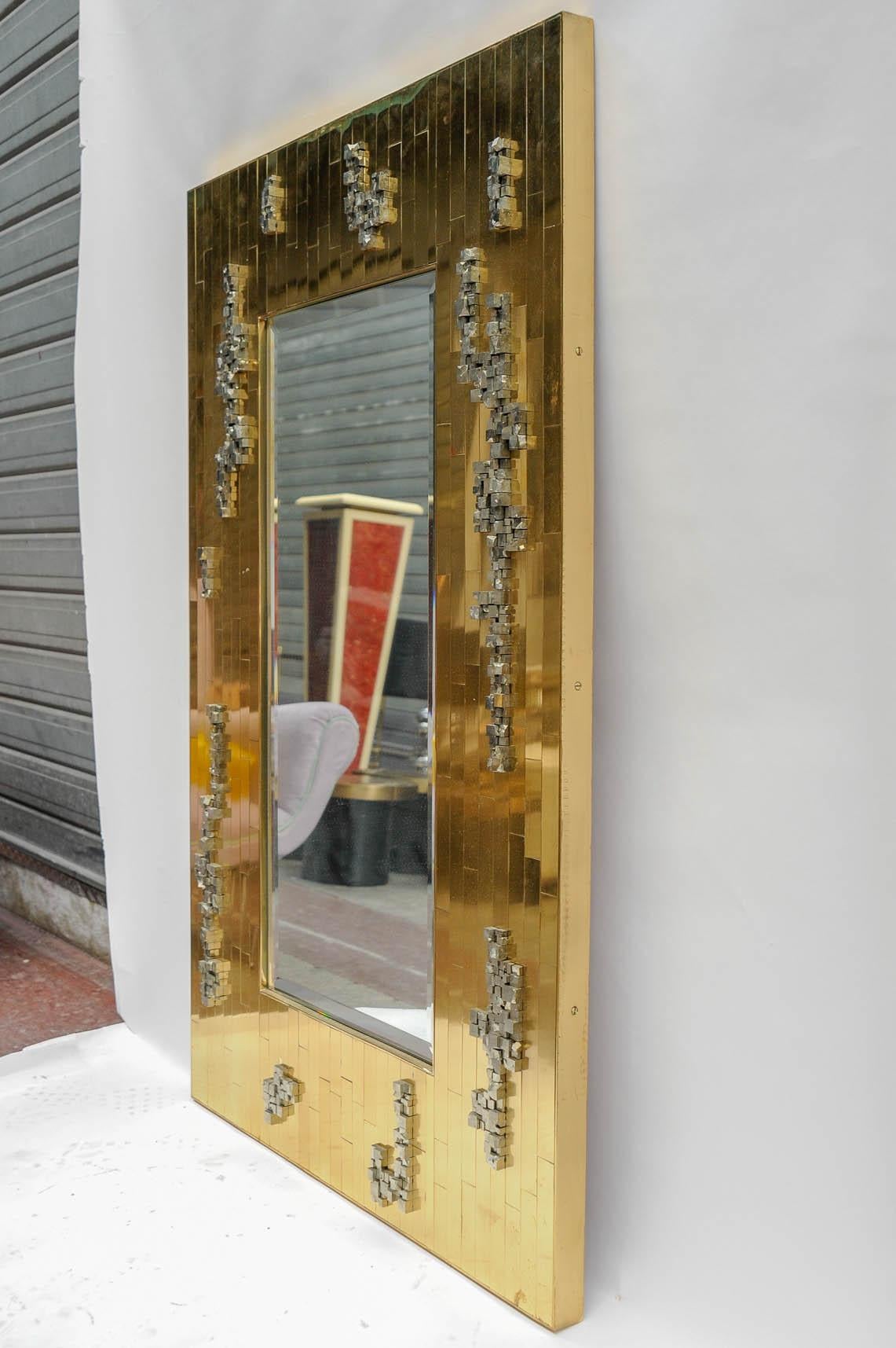 Fantastic 1980s Mirror by Georges Mathias In Excellent Condition In Bois-Colombes, FR