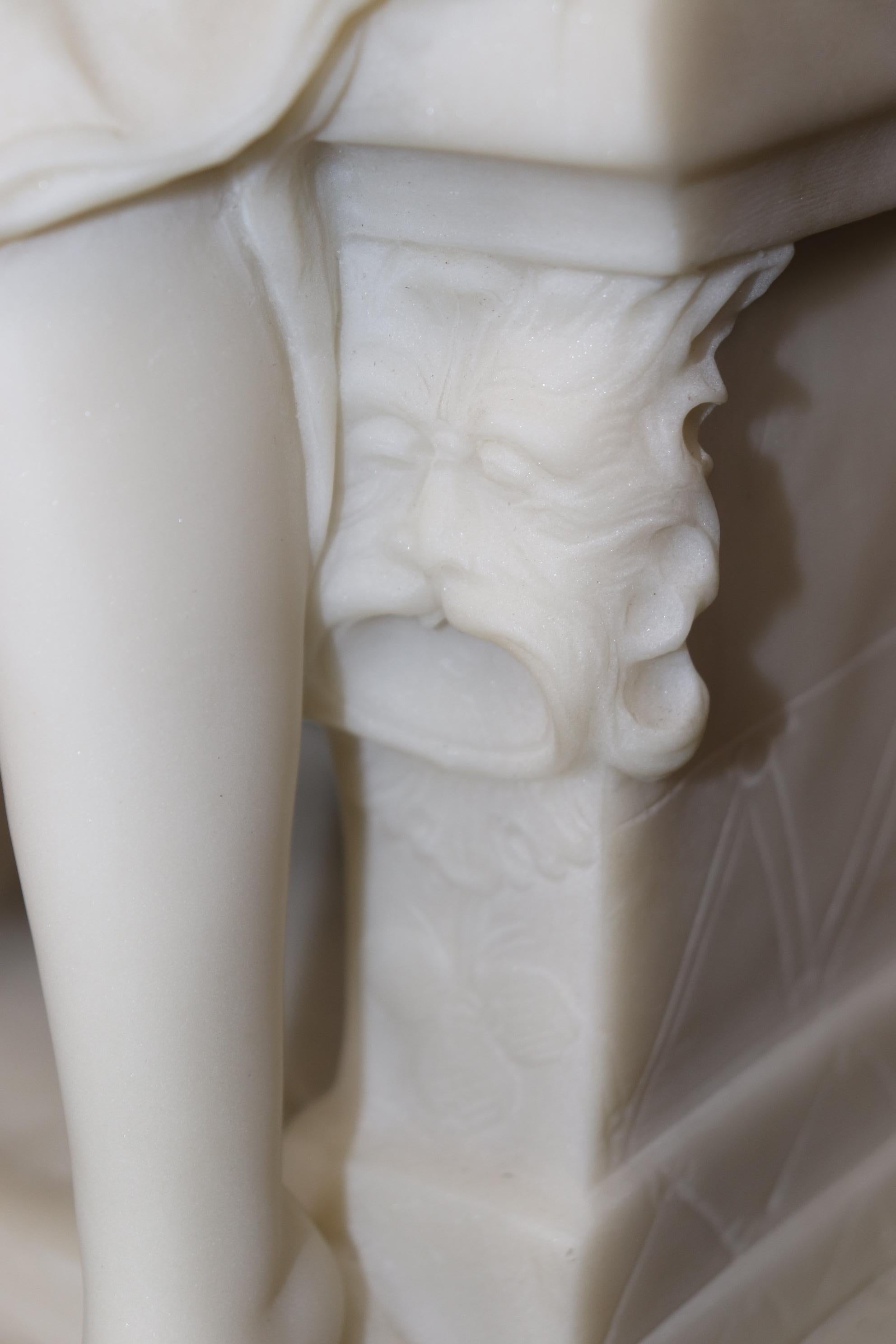 Fantastica scultura in alabastro del XIX secolo di Mother & Child di Antonio Frilli 6