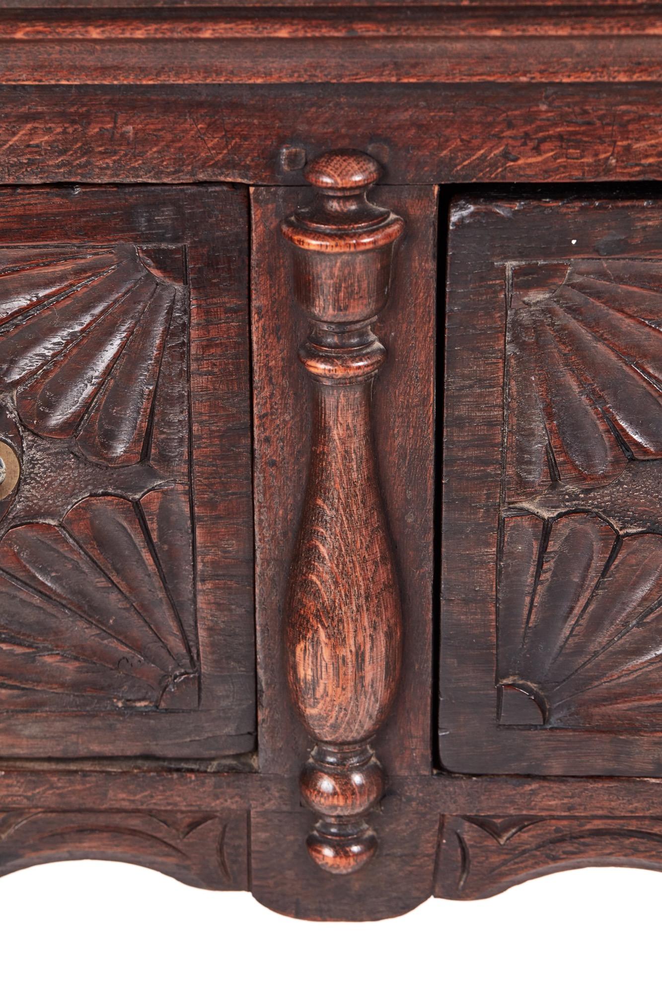 Fantastic 19th Century Antique Carved Oak Dresser For Sale 8