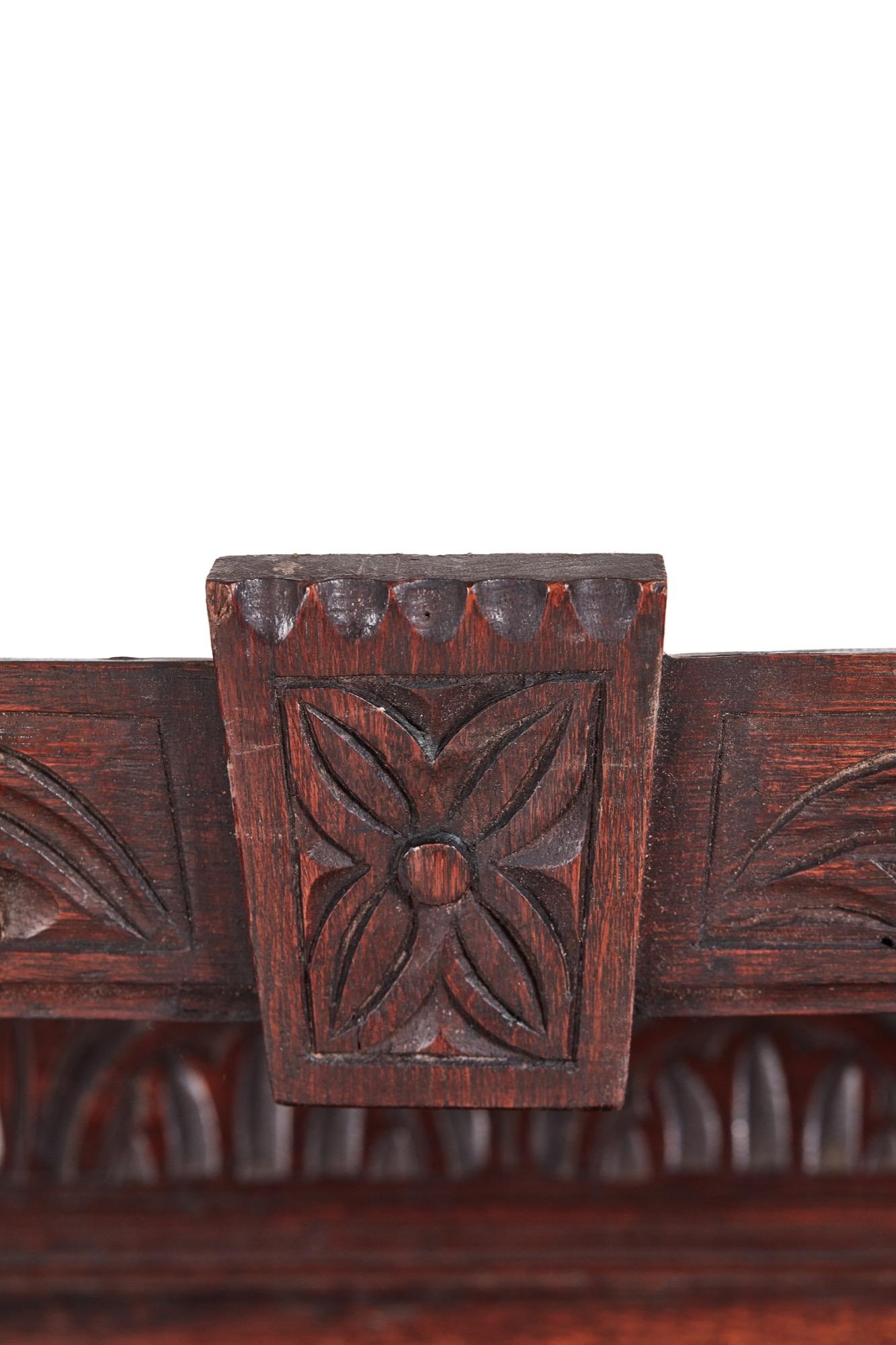 High Victorian Fantastic 19th Century Antique Carved Oak Dresser For Sale