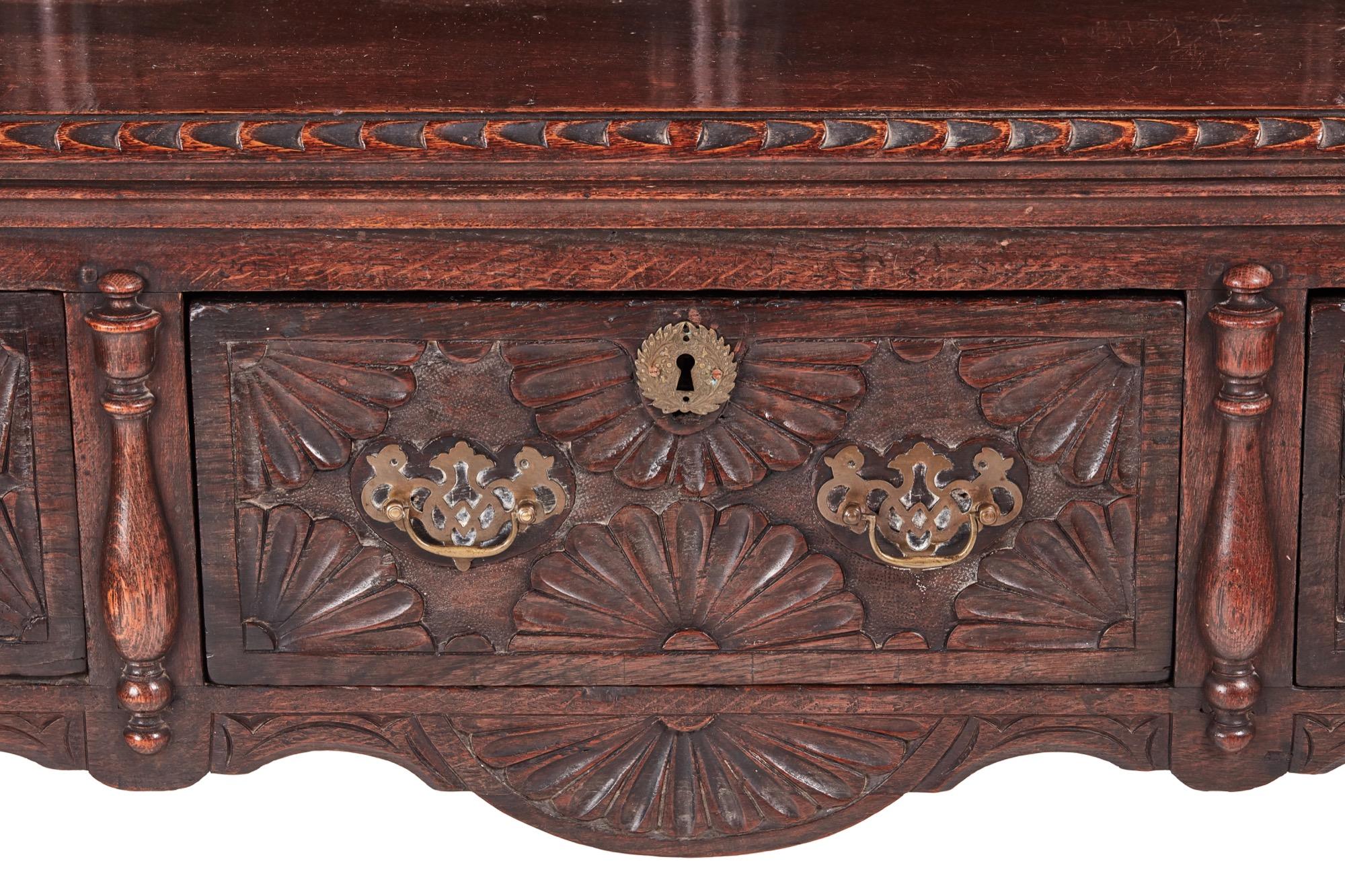 Fantastic 19th Century Antique Carved Oak Dresser For Sale 3