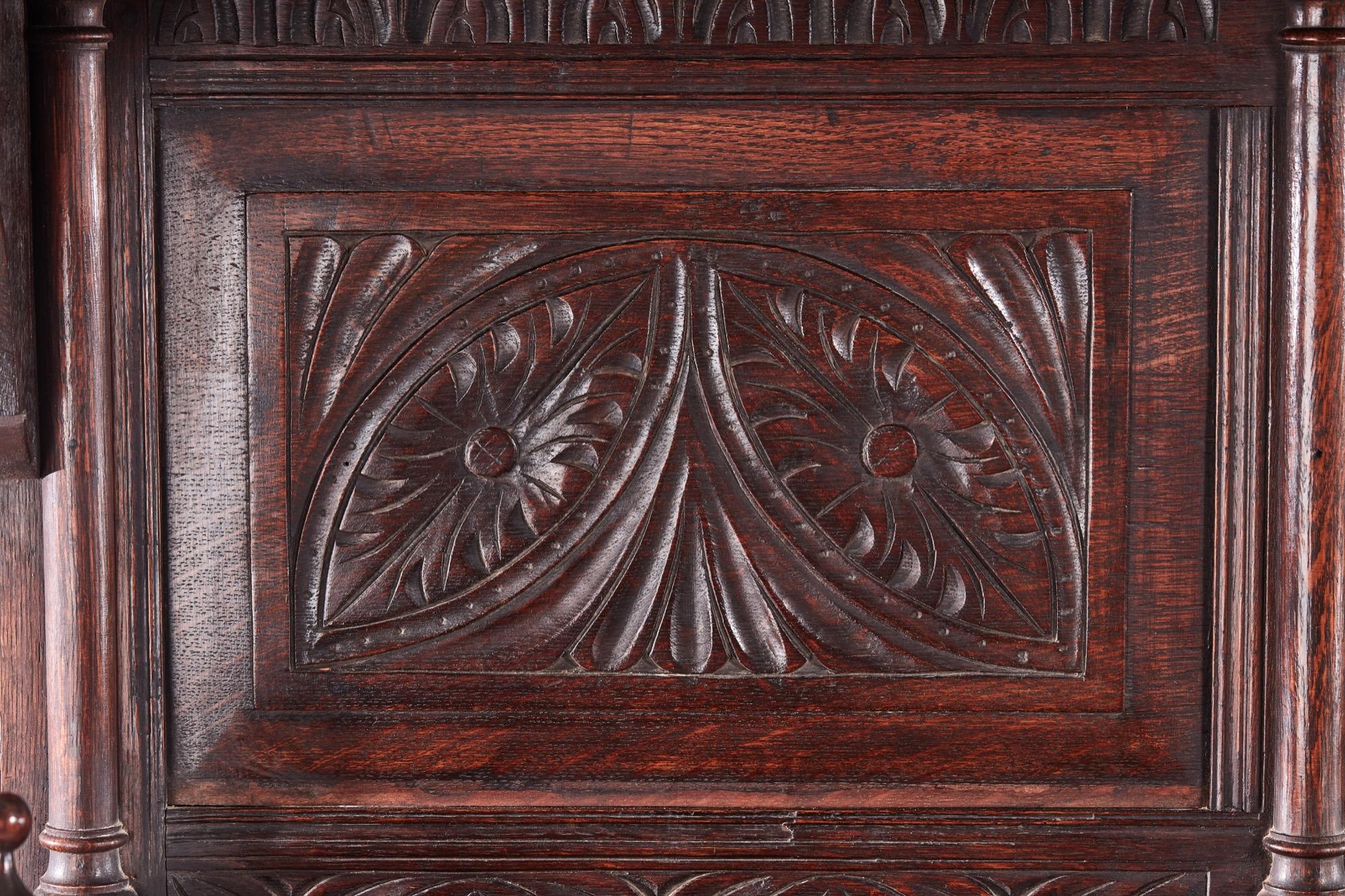 Fantastic 19th Century Antique Carved Oak Dresser For Sale 4