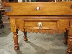 Fantastic 19th Century Double Butcher Block Kitchen Island from Dijon, France