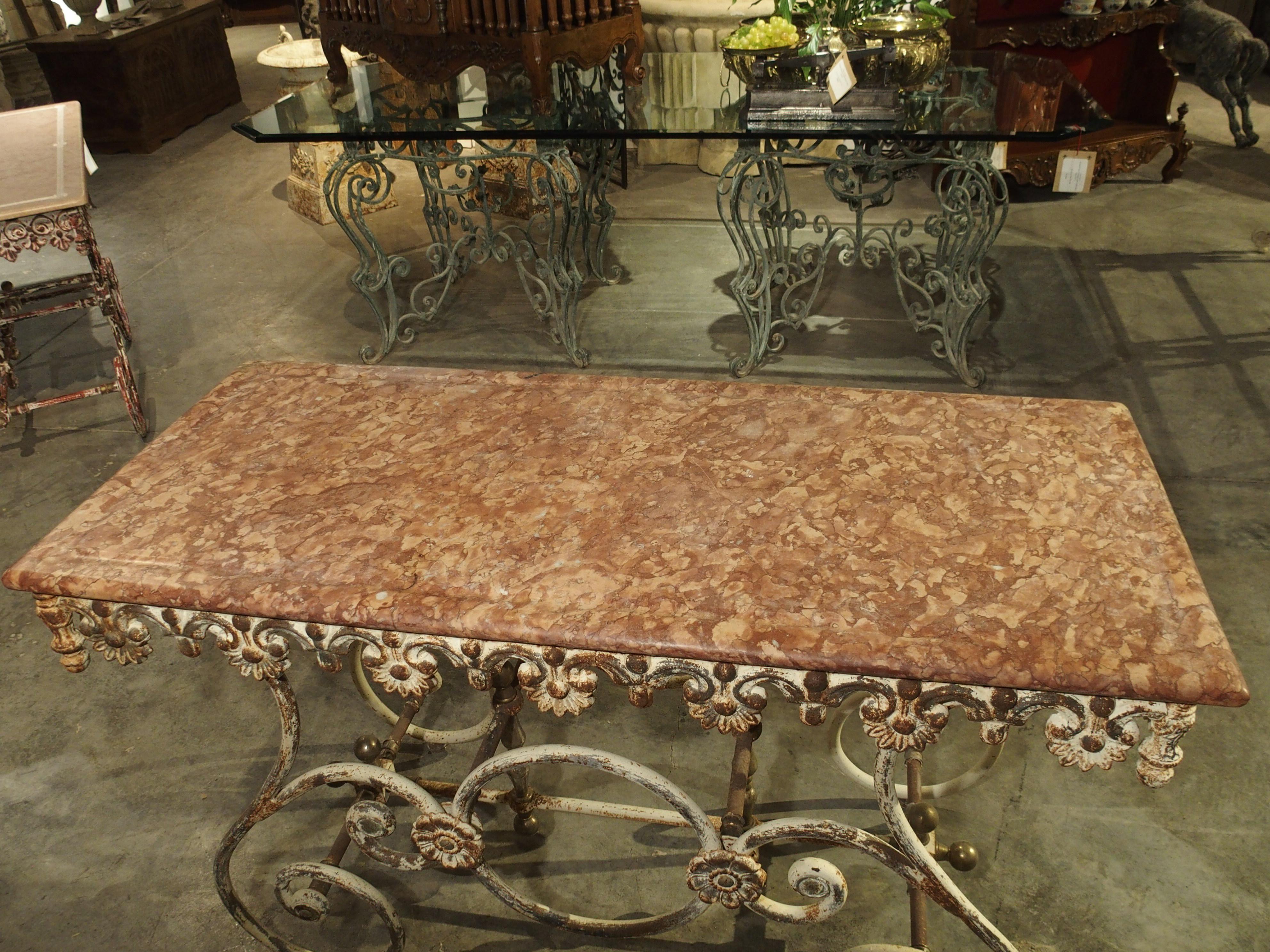 Fantastic 19th Century French Butchers Display Table with Rosso Verona Marble 9