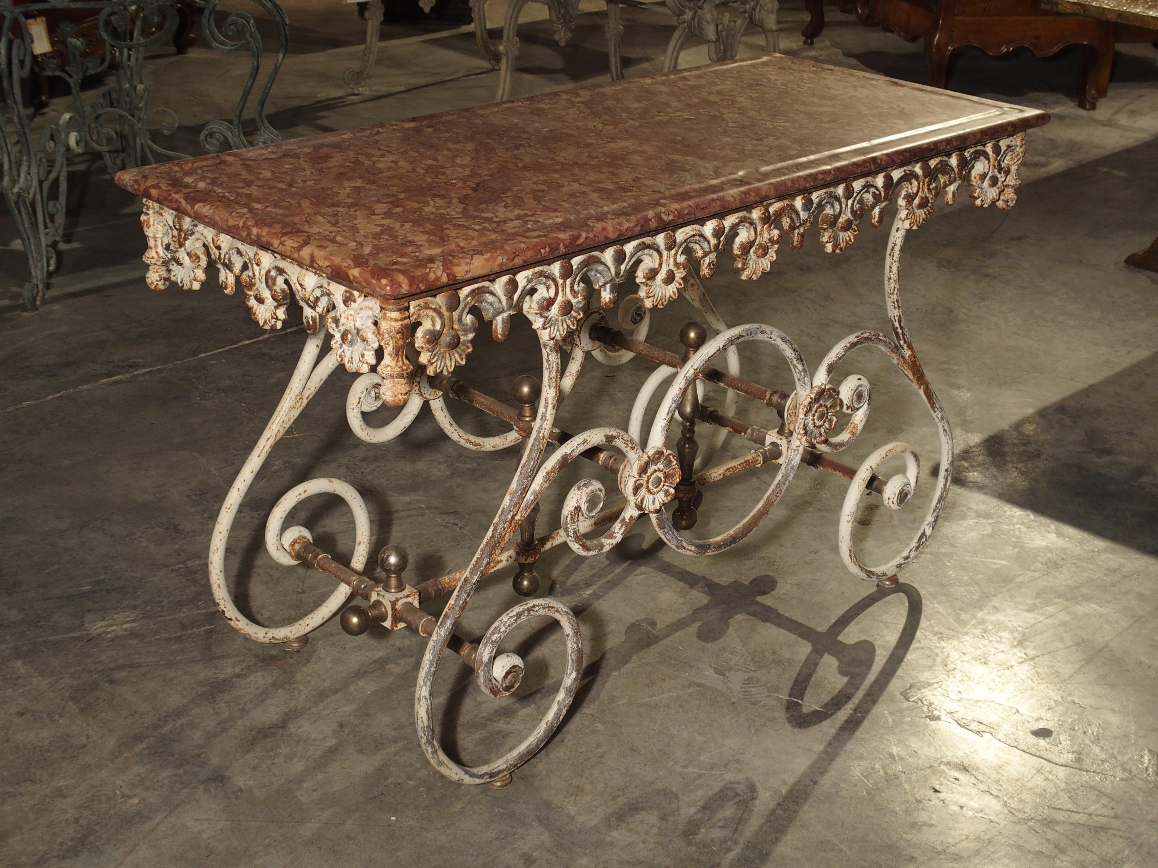 Fantastic 19th Century French Butchers Display Table with Rosso Verona Marble 10