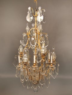 Fantastic 19th Century Gilt Bronze and Baccarat Crystal Twelve Light Chandelier